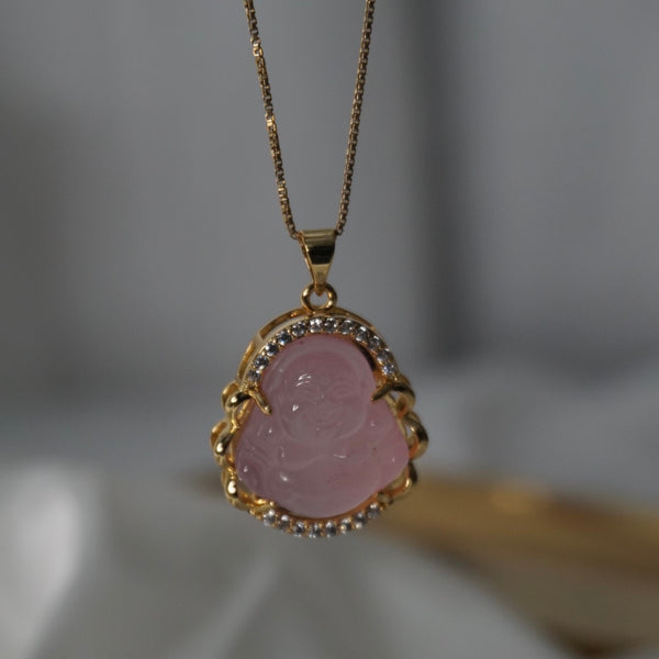 PINK BUDDHA NECKLACE