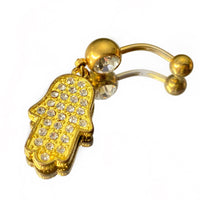 GOLD HAMSA BELLY RING